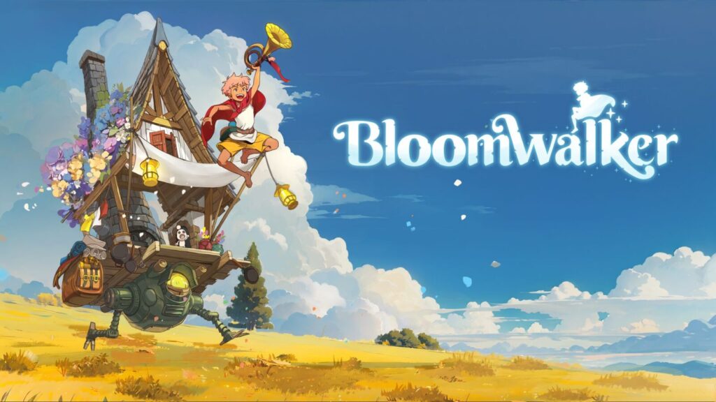Bloomwalker – offizielles TGS-2026-Key-Art mit wanderndem Haus