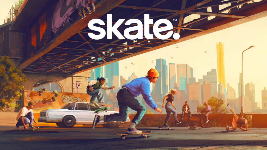 skate. – offizielles Key Art mit Skatern in San Vansterdam