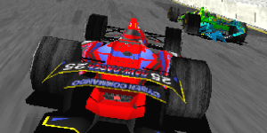 ACE DRIVER VICTORY LAP – offizieller Gameplay-Ausschnitt mit zwei Rennwagen auf der Strecke