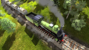 Train Fever – Güterzug in der Landschaft (offizieller Screenshot)