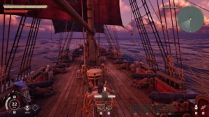 Windrose – offizielle Spielszene auf einem Piratenschiff mit Kanonen