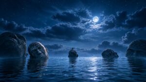 Ayasa: Shadows of Silence – Xbox-Store-Motiv Mond über dem Wasser