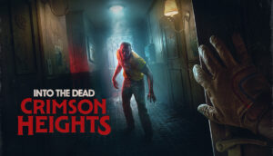Into the Dead: Crimson Heights – offizielles Steam-Titelbild mit Zombie und rotem Schriftzug