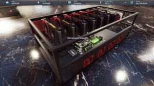Crypto Mining Simulator auf PS4 – offizielle PlayStation-Grafik mit GPU-Mining-Rig
