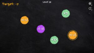Mathify Nintendo Switch offizieller Screenshot Level 30 mit Zielwert minus sieben