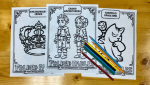 Folded Fables Supporter Pack – ausdruckbare Motive des 20-seitigen Ausmalbuchs
