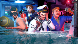 S.O.N.A.R. offizielle Artwork-Szene mit U-Boot-Besatzung