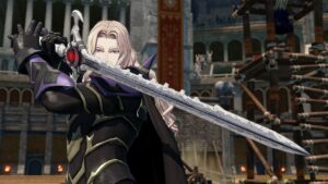 Dietrich aus Fire Emblem Fortune's Weave zeigt das neue Prototypschwert aus Erweiterungspass-Welle 1