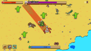 Everything is Crab – offizieller Steam-Screenshot, Bosskampf gegen Crabtaur in der Wüstenbiom
