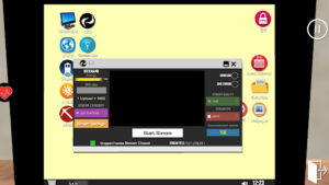 Streamer Life Simulator Android – Streaming-Menü und Computerdesktop im offiziellen Google-Play-Screenshot