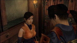 Onimusha: Warlords – offizieller Capcom-Screenshot mit der Figur Kaede in einer Szene im Schloss
