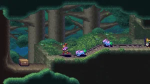 Clockwork Ambrosia – Iris flieht im pixeligen Waldgebiet vor Monstern