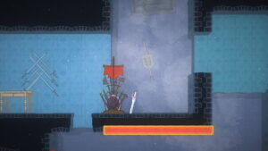 The Lone Sword – offizieller Screenshot mit fliegendem Schwert und Burgumgebung