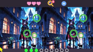 Lovely Spot the Difference Fantasy Edition – offizieller Nintendo-Spielbildschirm mit Suchrätsel