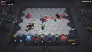 Flawed Tactics – offizieller Steam-Screenshot mit taktischem Hexfeld und PvP-Armee