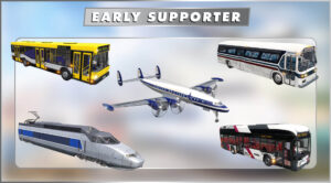 Transport Fever 2 Early Supporter – offizielle Grafik mit den exklusiven Fahrzeuglackierungen