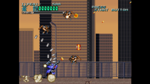 Console Archives ROHGA: ARMOR FORCE – offizieller Gameplay-Screenshot aus dem seitwärts scrollenden Mecha-Shooter