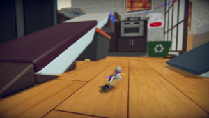 SkateBIRD – offizieller Glass Bottom Games Screenshot mit Vogel auf Board
