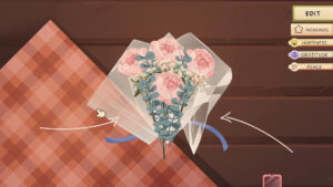 BloomTale – offizielles Gameplay-Standbild der Blumenstraußgestaltung