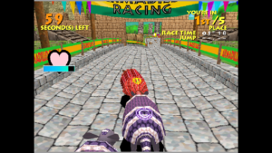 Arcade Archives ARMADILLO RACING – zwei Gürteltiere auf einer Stein-Rennstrecke, offizieller Gameplay-Screenshot