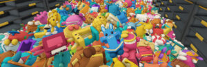 Sort The Bunnies – offizieller Steam-Screenshot einer großen Menge bunter Hasenfiguren