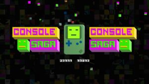 TACS Classic Collection – Original-Screenshot aus Console Saga mit retrofarbiger Spielfigur und Logos