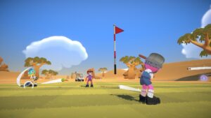 Super Battle Golf – Abschlag auf dem Wüstengolfplatz