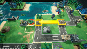 TINY METAL 2 Screenshot: taktisches Raster mit Panzern und Küstenstreifen