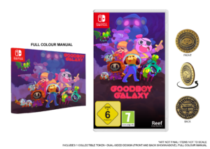 Goodboy Galaxy – offizielle Nintendo-Switch-Packung und Handbuch, Reef Entertainment