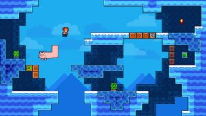 1 CatLine – offizieller PlayStation-Screenshot aus dem Pixel-Plattformrätsel