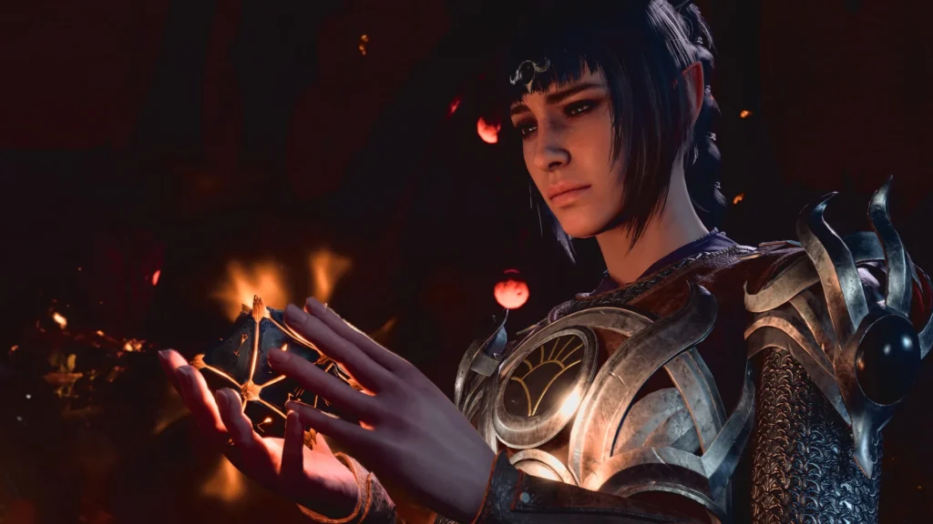 Scene from Baldur's Gate 3, a role-playing game with various classes.