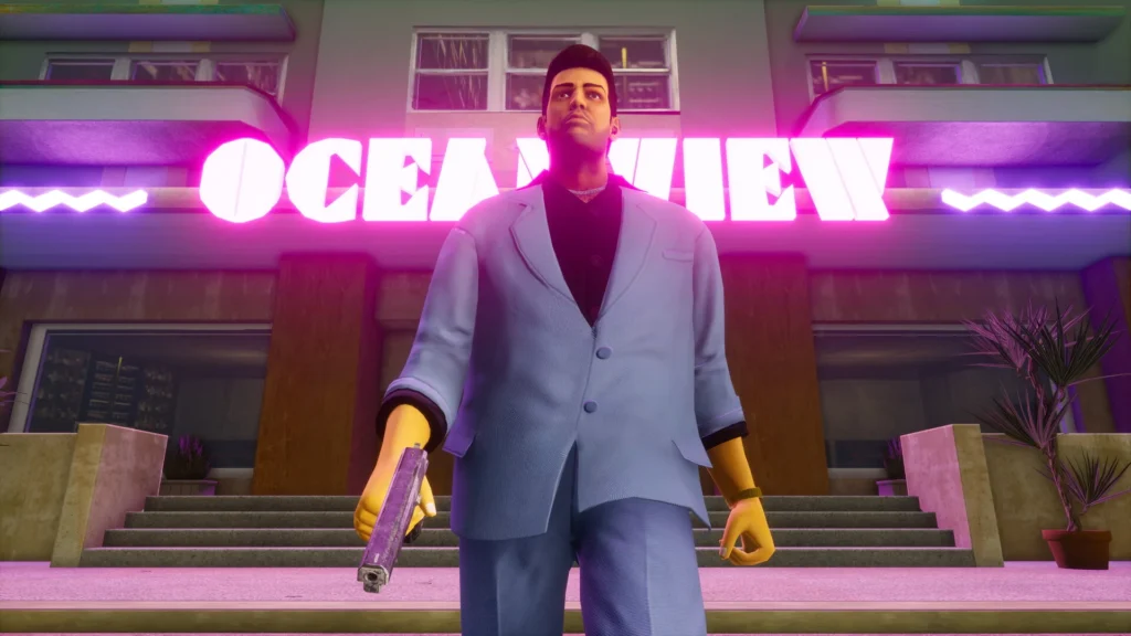 Spielszene mit Straßen aus Vice City