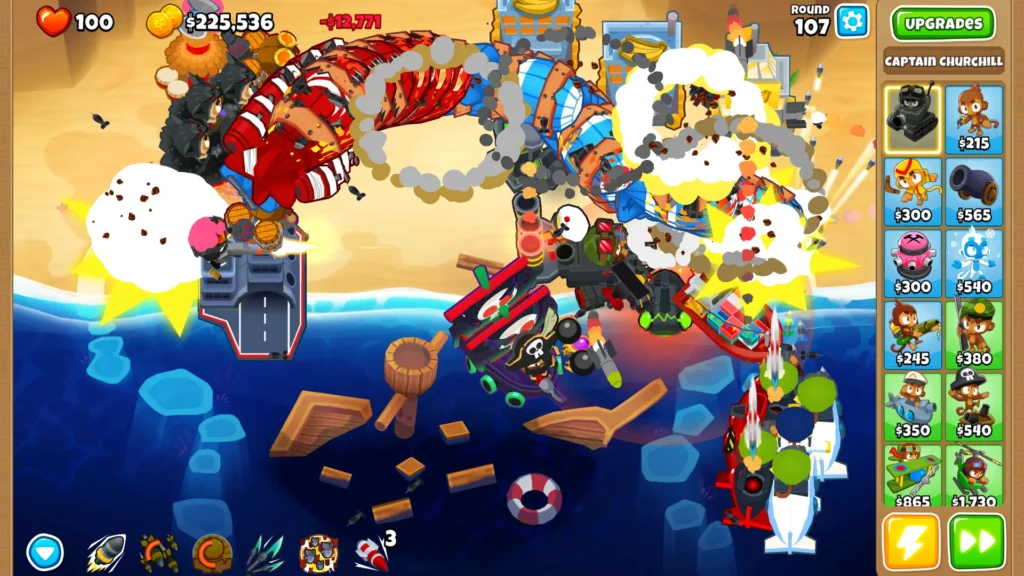 Defence round in Bloons TD 6