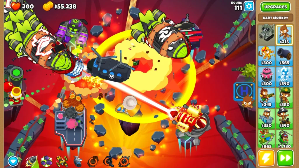 The strategy game Bloons TD 6 in action