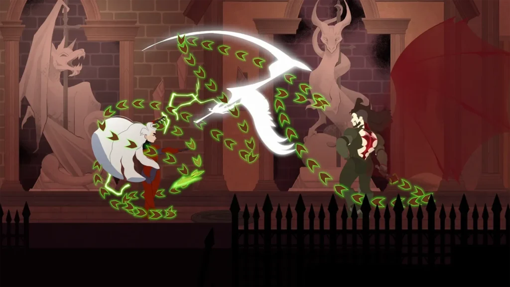 Offizieller Screenshot aus At Fate’s End: Shan erkundet die handgezeichnete Fantasywelt.