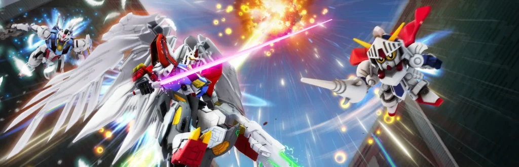 Gundam Breaker 4 – offizielles breites Steam-Bibliotheksmotiv mit bewaffneten Gunpla