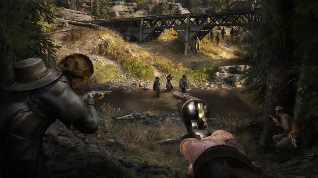 Berglandschaft und Siedlung in Mammon’s Gulch aus Hunt: Showdown 1896