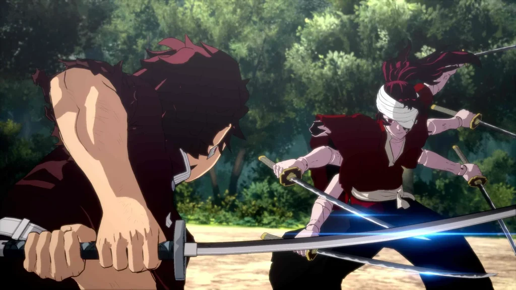Kampfszene aus Demon Slayer: The Hinokami Chronicles 2