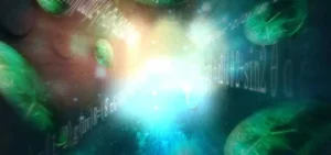 Leuchtender Zeitsprung-Effekt aus STEINS;GATE