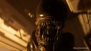 Ein Xenomorph in einer Nahaufnahme aus Alien: Isolation 2.