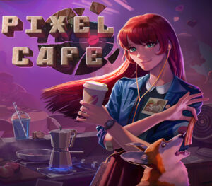 pixel cafe key logo